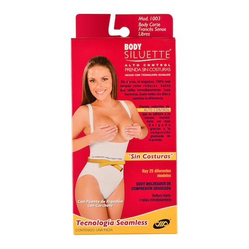 Body senos libres Body Siluette seamless alto control 1003-4218 extragrande nude dama