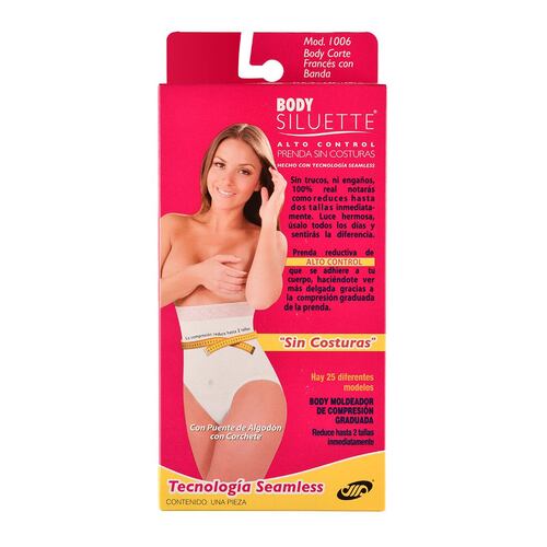 Body con banda Body Siluette seamless alto control 1006-4232 mediana negro dama