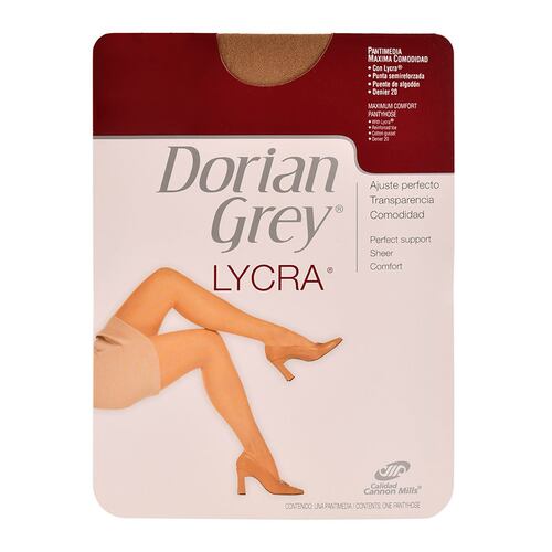 Pantimedia Dorian Grey Lycra punta semireforzada 203 mediana natural dama