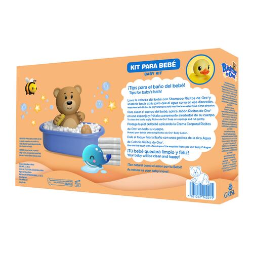 Mini Kit de Miel y Argán Higiene Bebé con 4 Piezas Ricitos de Oro
