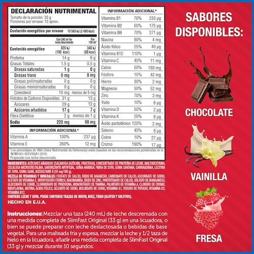 SLIM FAST ORIGINAL STRAWBERRY425GR