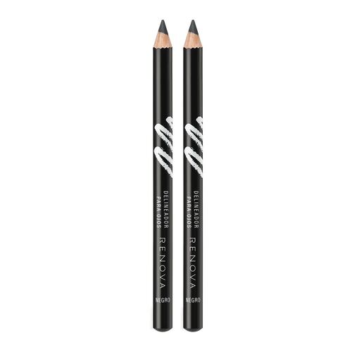 Renova Lápiz Delineador DUO Párpados y Cejas Negro