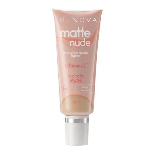 Maquillaje Líquido Ligero Renova Matte Nude Natural