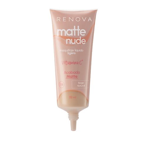 Maquillaje Líquido Ligero Renova Matte Nude Natural