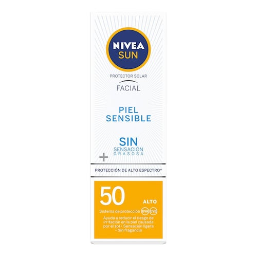Nivea Protector Solar Facial para piel sensible FPS 50+ no Grasoso, 50ml