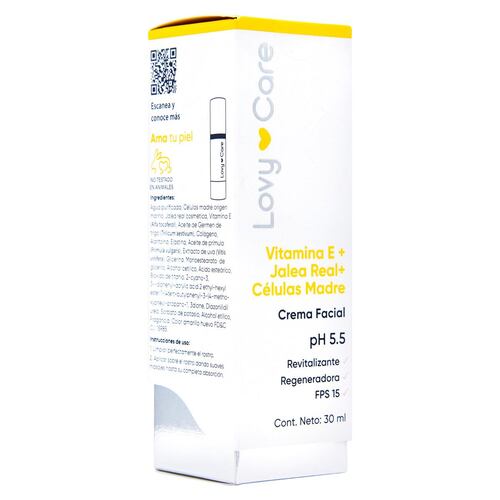 Crema Facial Vitamina E con Jalea Real y Células Madre Juveternal 30ml