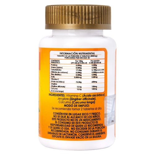 Vittal "C"  Jengibre y Curcuma  60 tabletas