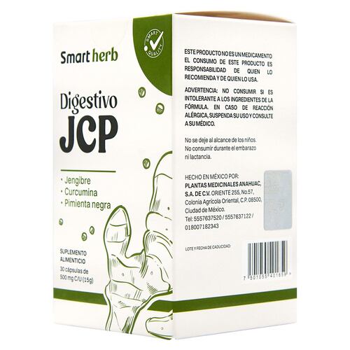 DIGESTIVO JCP  (JENGIBRE, CURCUMA Y PIMIENTA NEGRA) 30 CAPS.