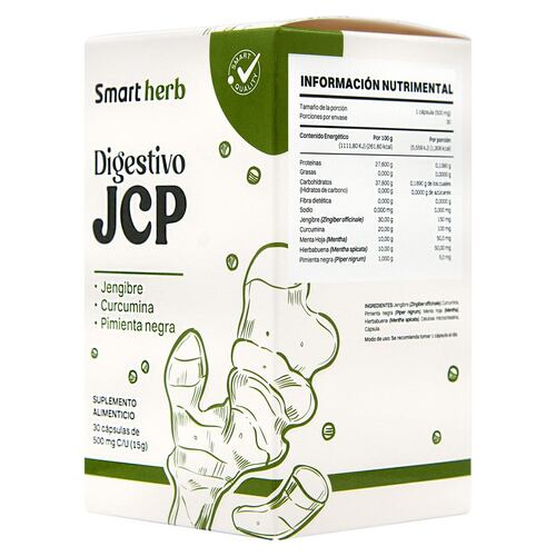 DIGESTIVO JCP  (JENGIBRE, CURCUMA Y PIMIENTA NEGRA) 30 CAPS.