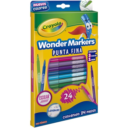 Set de Plumones CRAYOLA de 24 Piezas Wonder Markers