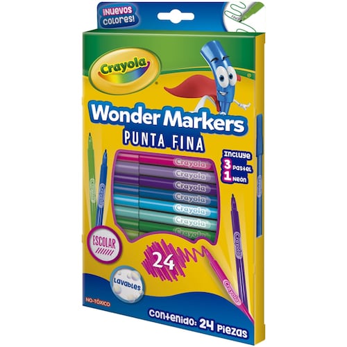 Set de Plumones CRAYOLA de 24 Piezas Wonder Markers