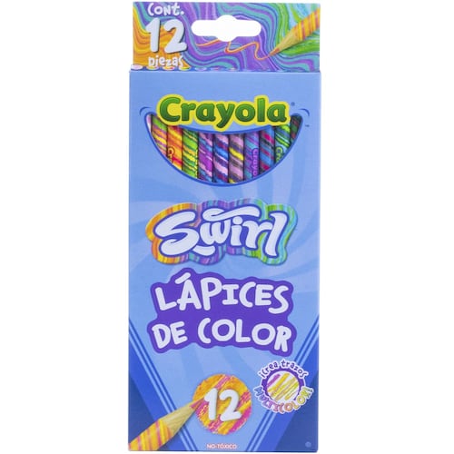 Set de 12 Colores CRAYOLA con Efecto Multicolor Swirl