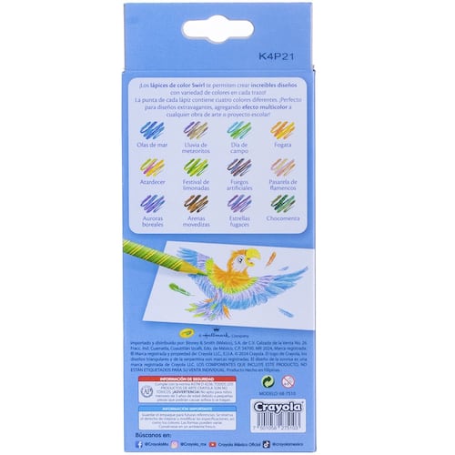 Set de 12 Colores CRAYOLA con Efecto Multicolor Swirl