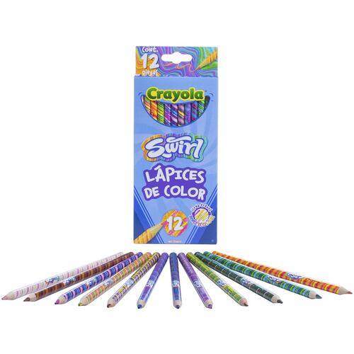 Set de 12 Colores CRAYOLA con Efecto Multicolor Swirl