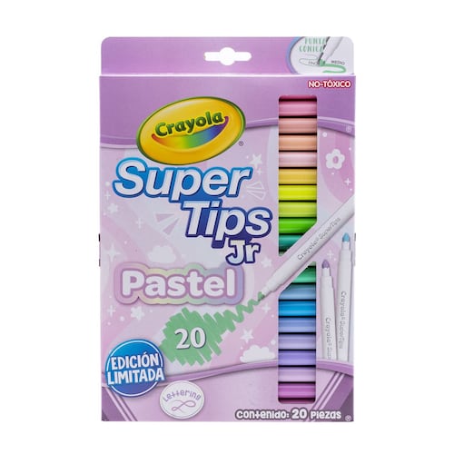 20 Plumones Super Tips Jr Tonos Pastel Edición Limitada Crayola