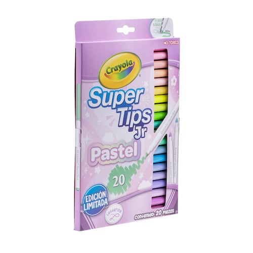 20 Plumones Super Tips Jr Tonos Pastel Edición Limitada Crayola