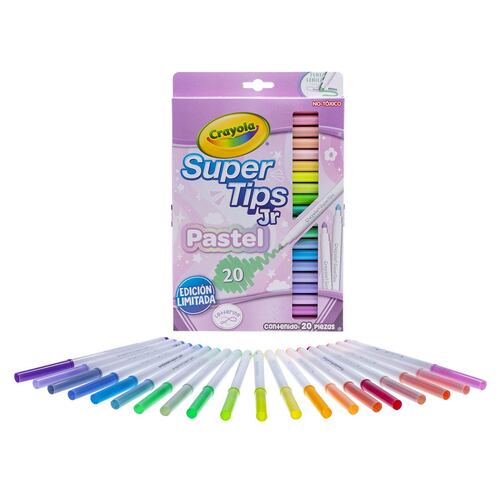 20 Plumones Super Tips Jr Tonos Pastel Edición Limitada Crayola