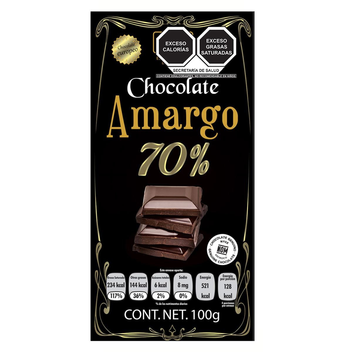 Chocolate Amargo sin Azúcar