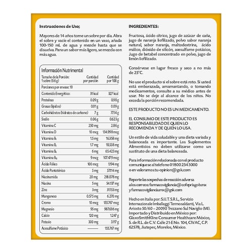 Emergen-C Vitamina Naranja 10 sobres