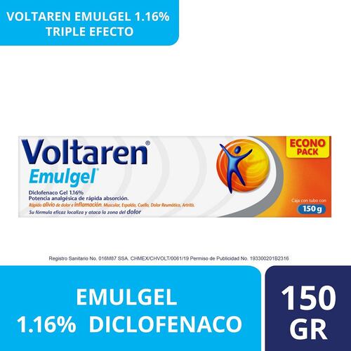 Gel Voltaren Emulgel Triple Efecto 150 g Diclofenaco 1.16%