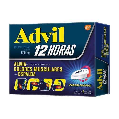 ADVIL 12 HRS 6 TAB 600MG