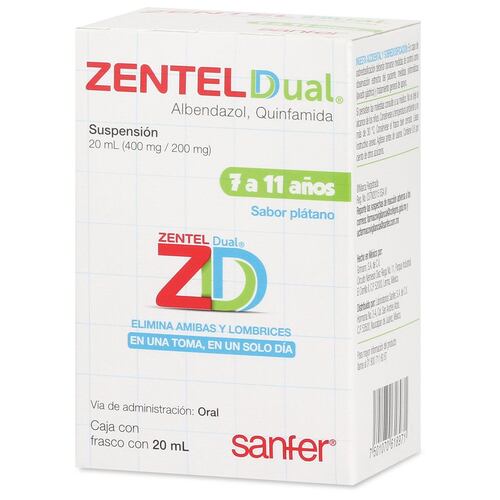 Zentel dual 400 200mg suspfco20mln