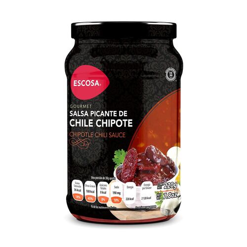 Salsa Picante de Chile Chipotle 220 gramos Escosa