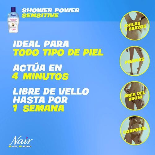 Crema Depiladora Corporal para Piel Sensible con Aceite 100% Natural de Coco Nair 357 gr