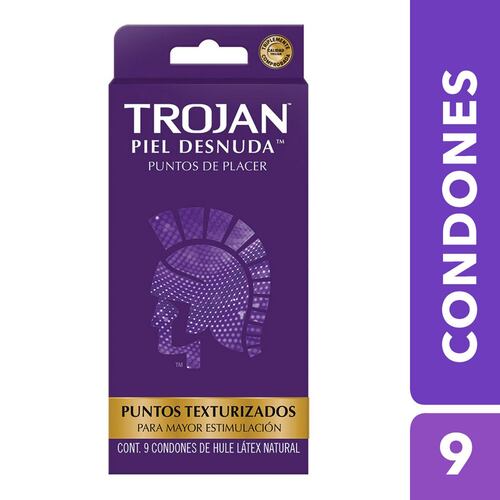 Condones de Latex Ultra Delgados Texturizados Trojan 9 piezas