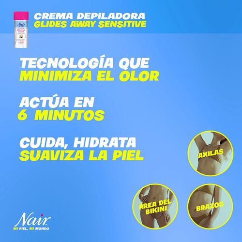 Crema Depilatoria para Piel Sensible con Aceite 100% Natural de Coco Nair 86ml