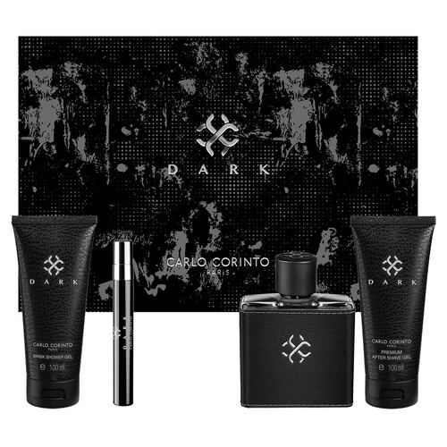 Estuche para Hombre Carlo Corinto Fyw Dark EDP 100ml + After Shave Gel 100ml + Body Shower Gel 100ml +EDP 10ml