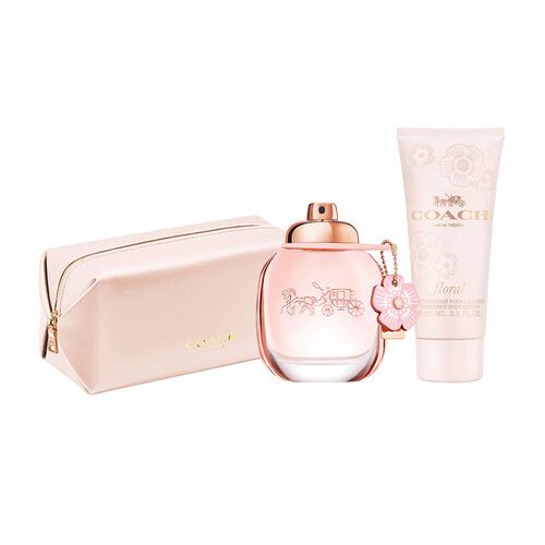 Estuche para Mujer Coach Floral EDP 90ml + Body Lotion 100ml + Cosmetiquera