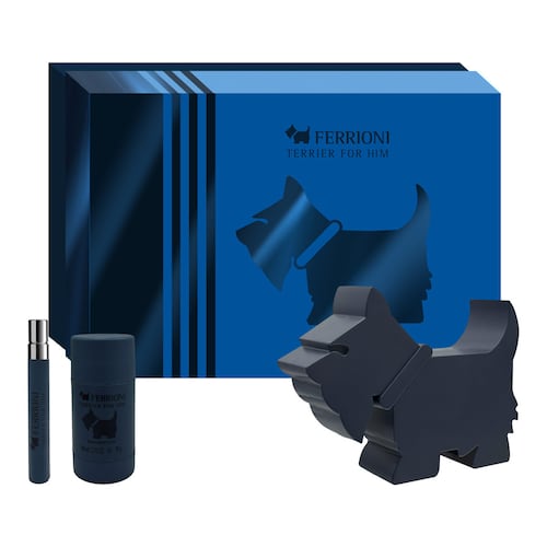 Estuche Fragancia Ferrioni Terrier For Him Eau De Parfum 90 Ml + Perfumero 10 Ml + Deo 78 G Para Caballero