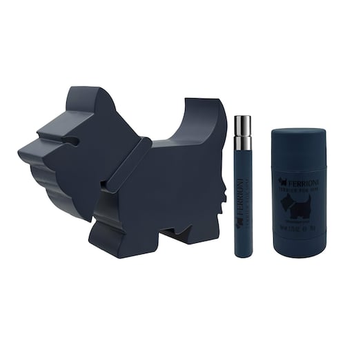 Estuche Fragancia Ferrioni Terrier For Him Eau De Parfum 90 Ml + Perfumero 10 Ml + Deo 78 G Para Caballero