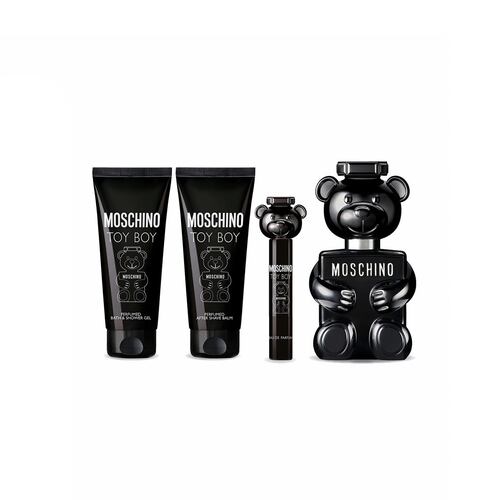 Estuche Fragancia Moschinochino Toy Boy Eau De Parfum 100 Ml + Shower Gel 100 Ml + Body Lotion 100 Ml + Perfumero 10 Ml Para Caballero