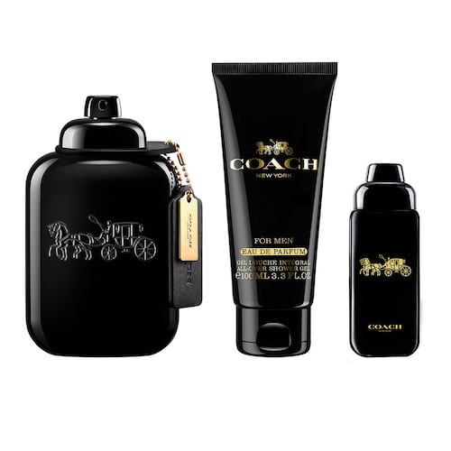 Estuche Fragancia Coach Man Eau De Parfum  100 Ml + Perfumero Eau De Parfum 15 Ml  + Shower Gel  100 Ml Para Caballero