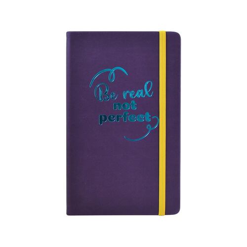 Libreta de Notas Rayas Fashion Pasta Dura Morada Frase