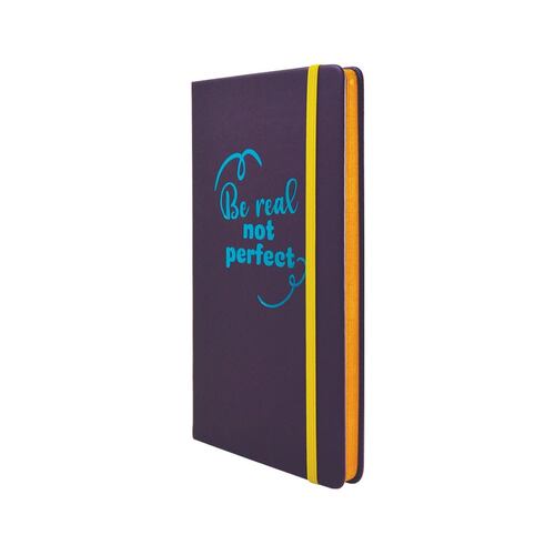Libreta de Notas Rayas Fashion Pasta Dura Morada Frase