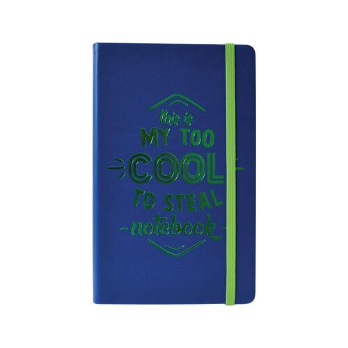 Libreta de Notas Rayas Fashion Pasta Dura Azul Frase