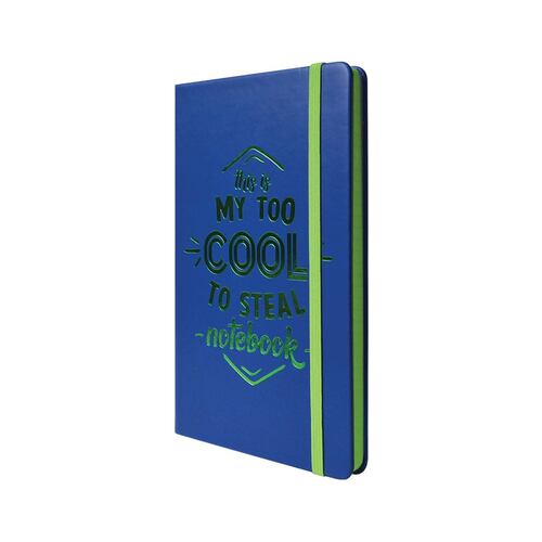 Libreta de Notas Rayas Fashion Pasta Dura Azul Frase