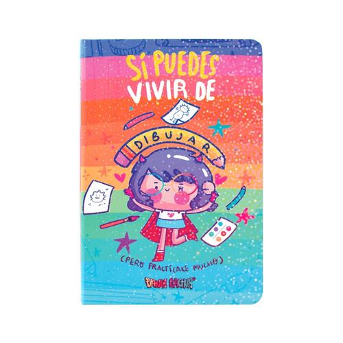 Libreta de Viaje Sketch Book Vania Bachur Diseño Multicolor con Frase