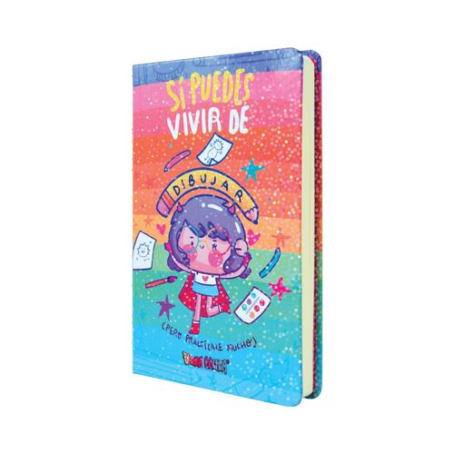 Libreta de Viaje Sketch Book Vania Bachur Diseño Multicolor con Frase