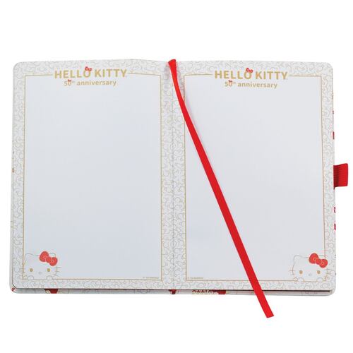 Libreta de Notas Rayas Premium Pasta Dura Hello Kitty Blanca