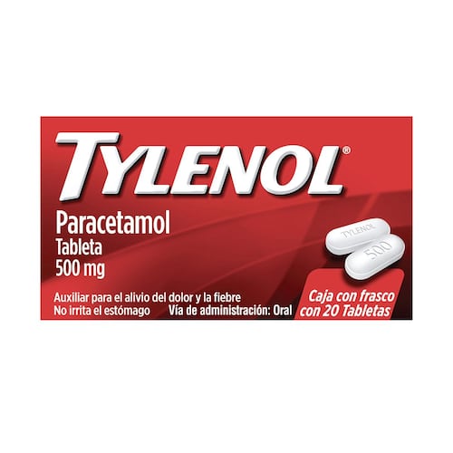 Analgésico TYLENOL 20 Tabletas 500 mg