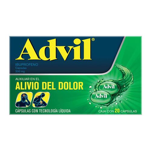 Analgésico Advil 200 mg Dolores Leves Caja con 20 cápsulas