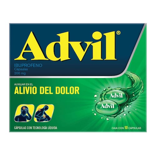 Analgésico Advil 200 mg Dolores Leves Caja con 10 cápsulas