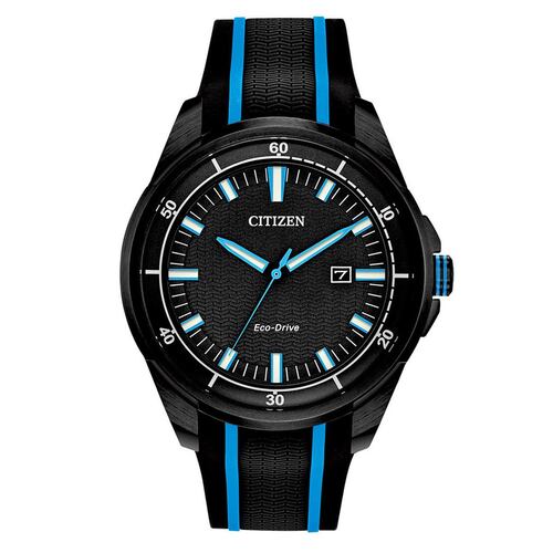 Reloj Citizen Eco Drive Negro con Azul Para Caballero