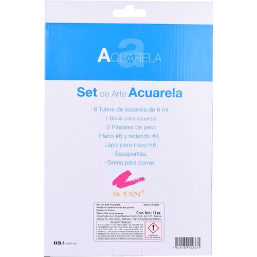 Set de Arte Acuarela Rodart 14 Pza