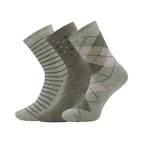 Set de Calcetines Gleytor Diseños y Colores Surtidos para Mujer 3 Pares