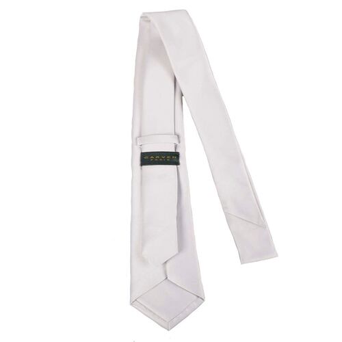 Corbata Carven poliéster liso 7 cm gris
